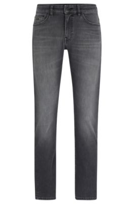 Shop Hugo Boss Slim-fit Jeans In Gray Soft-motion Denim In Grey