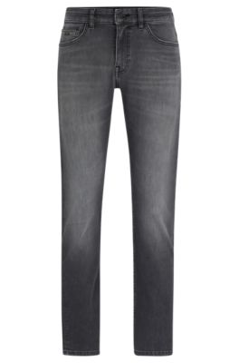 BOSS - Slim-fit jeans in gray soft-motion denim