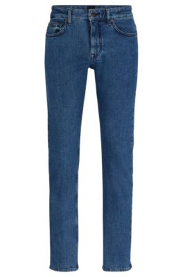 Shop Hugo Boss Slim-fit Jeans In Blue Comfort-stretch Denim