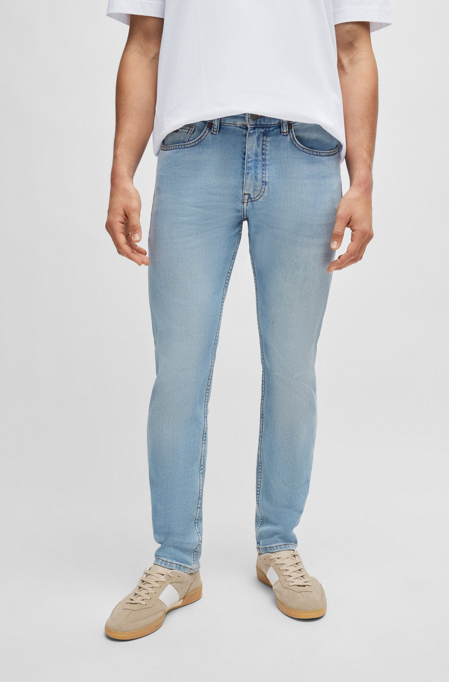 Slim-fit jeans bright-blue comfort-stretch denim