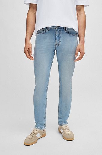 2023 Mens Classic Style Business Light Blue Jeans Men Simple Casual Stretch  Slim Denim Pants In Light Blue And Black For Men From Trustworthry, $23.92