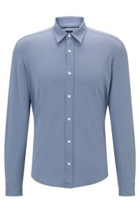 BOSS - Regular-fit shirt in patterned performance-stretch material