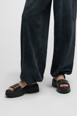 HUGO Stacked Logo Slide Sandal, Ciabatte Uomo Con Logo - 3