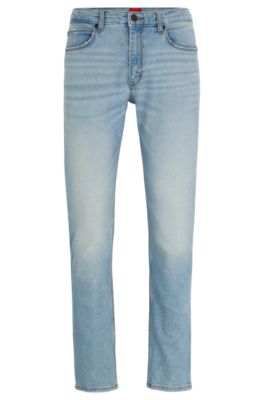 Hugo Extra-slim-fit Jeans In Blue Stretch Denim In Light Blue