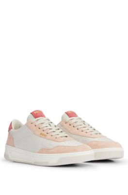 BOSS - Branded lace-up trainers in leather and nubuck