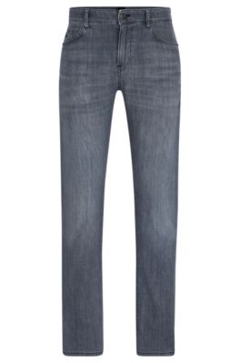 Shop Hugo Boss Slim-fit Jeans In Blue Comfort-stretch Denim In Silver