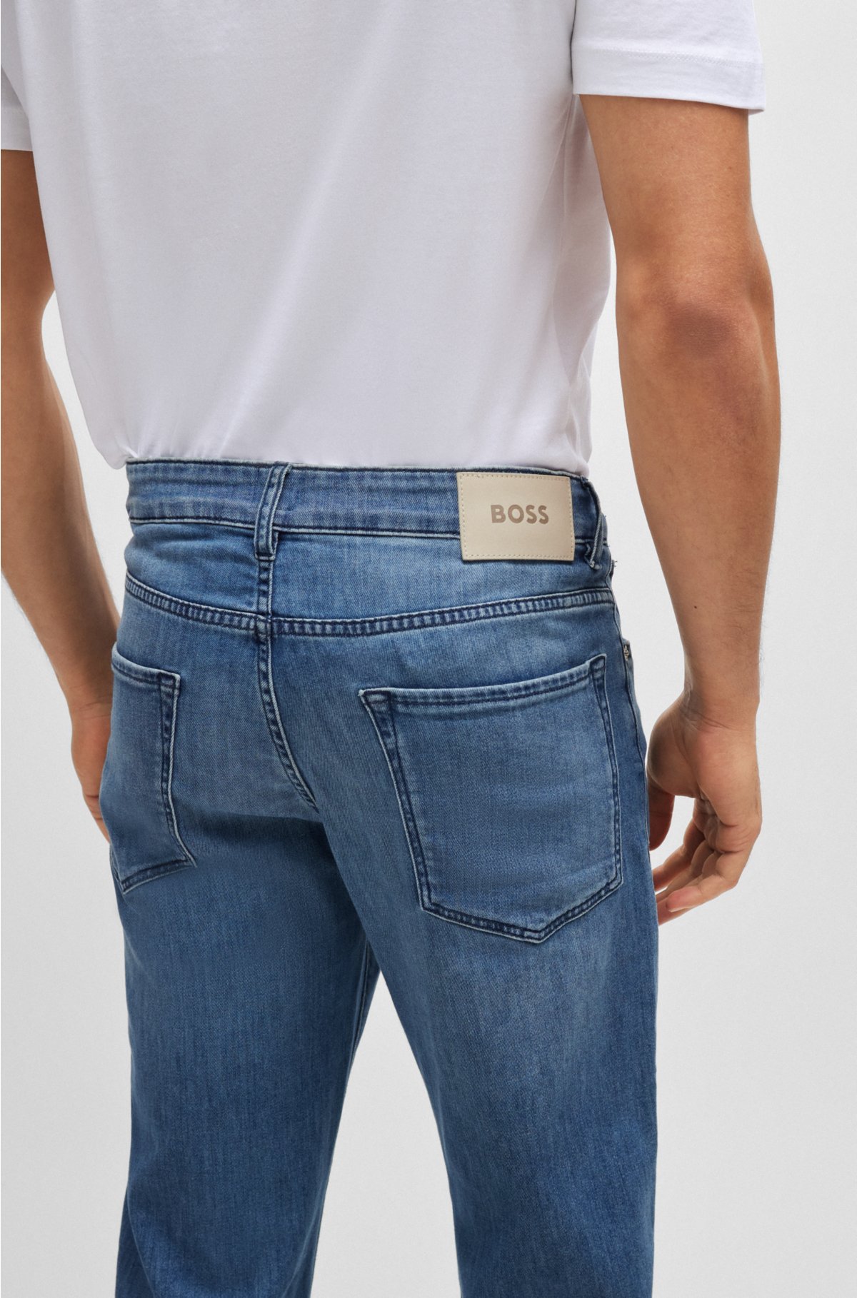 Regular-fit jeans in blue comfort-stretch denim