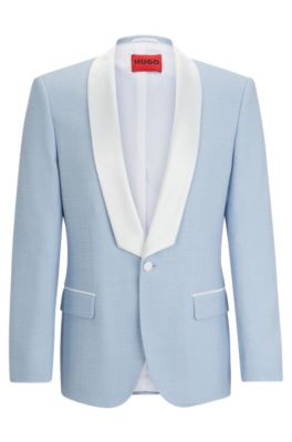 HUGO - Slim-fit jacket in mouliné stretch fabric