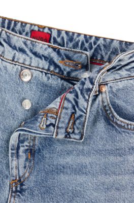 Vaqueros relaxed fit de denim azul cuarzo, Turquesa