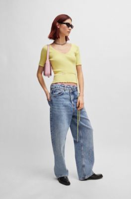 Vaqueros relaxed fit de denim azul cuarzo, Turquesa