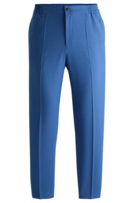 HUGO - Slim-fit trousers in performance-stretch cloth - Blue