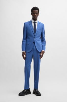 Slim-fit trousers in performance-stretch cloth, Blue