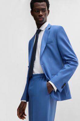 Slim-fit trousers in performance-stretch cloth, Blue