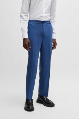 Slim-fit trousers in performance-stretch cloth, Blue