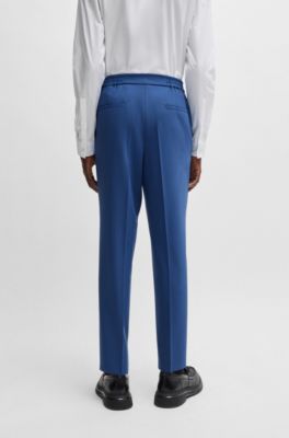 Slim-fit trousers in performance-stretch cloth, Blue