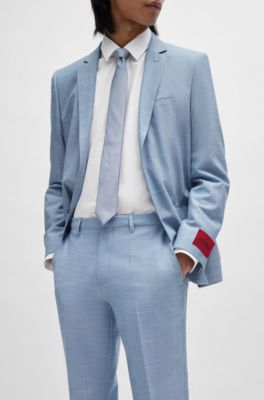 Extra-slim-fit trousers in linen-look cloth, Light Blue