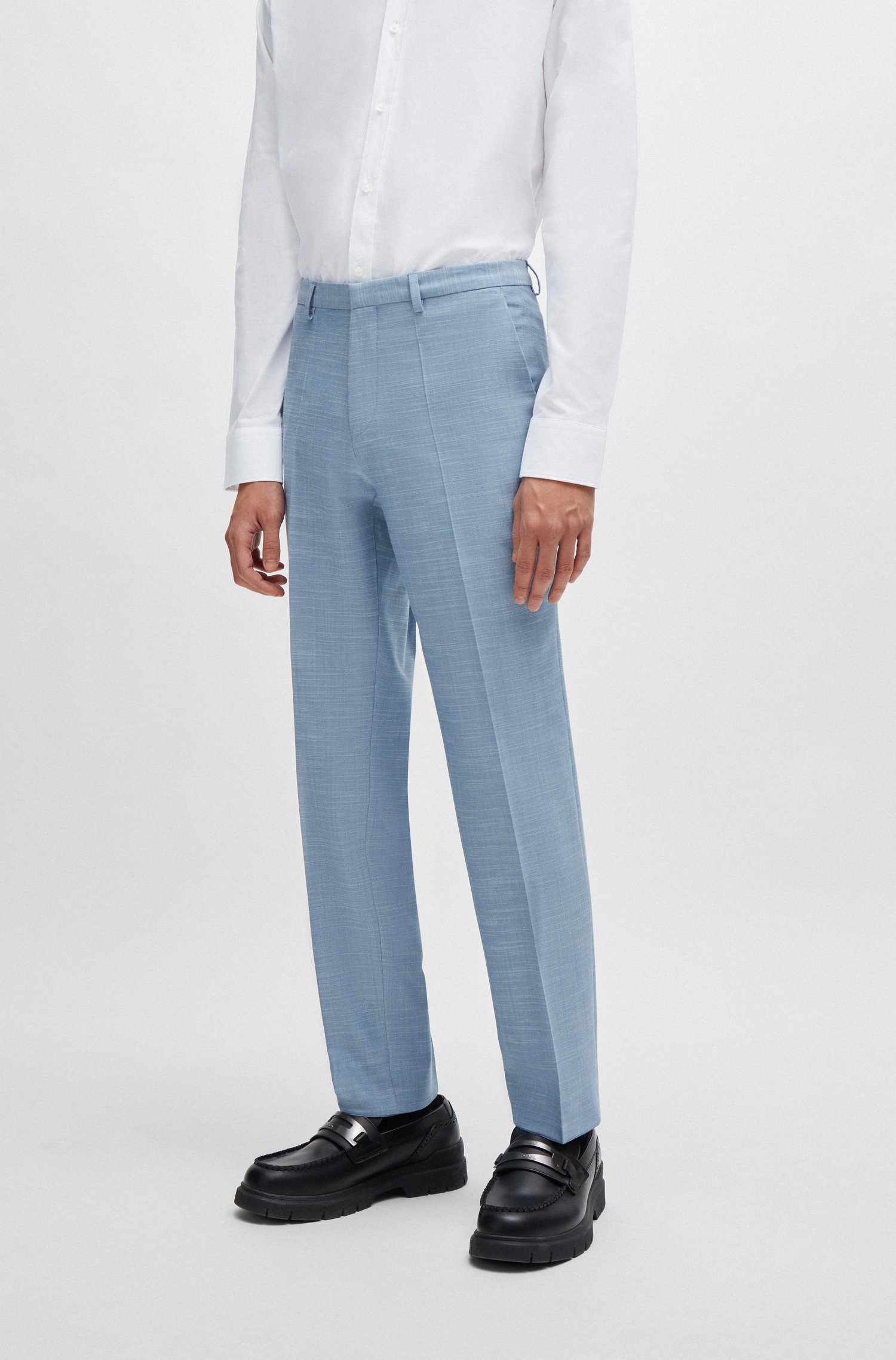 Extra-slim-fit trousers linen-look cloth