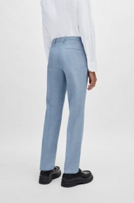 Extra-slim-fit trousers in linen-look cloth, Light Blue