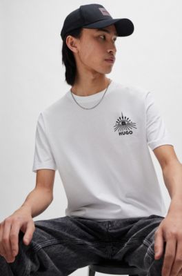 HUGO Cottonjersey regularfit Tshirt with seasonal artwork