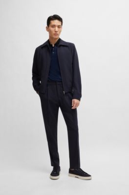 Polo regular fit de algod&oacute;n y seda, Celeste