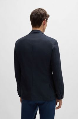 Chaqueta slim fit de malla resistente a las arrugas, Azul oscuro