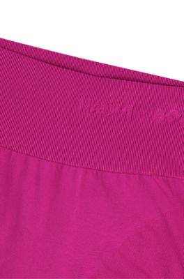 Leggings NAOMI x BOSS de punto el&aacute;stico con detalle de la marca en la cintura, Pink