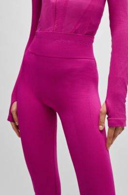 Leggings NAOMI x BOSS de punto el&aacute;stico con detalle de la marca en la cintura, Pink