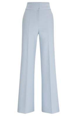 HUGO - Regular-fit high-waisted trousers with flared leg