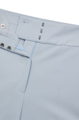 Regular-fit high-waisted trousers with flared leg, Purple