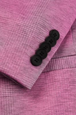 Modern-fit suit in printed performance-stretch fabric, light pink