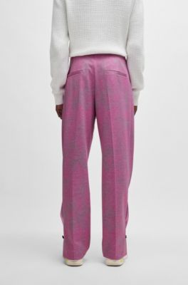 Modern-fit suit in printed performance-stretch fabric, light pink