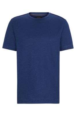 BOSS - Regular-fit T-shirt in linen and silk