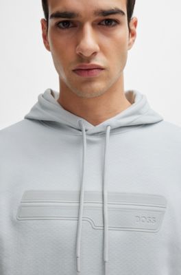Relaxed-fit hoodie with logo artwork, Light Grey