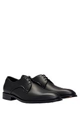 Italian-made Derby shoes in leather, Black