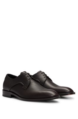 BOSS - Italian-made Derby shoes in leather