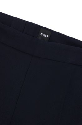 Regular-fit trousers in micro-patterned super-stretch fabric, Dark Blue