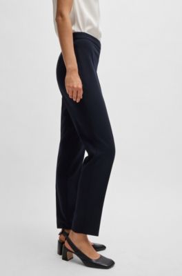Regular-fit trousers in micro-patterned super-stretch fabric, Dark Blue