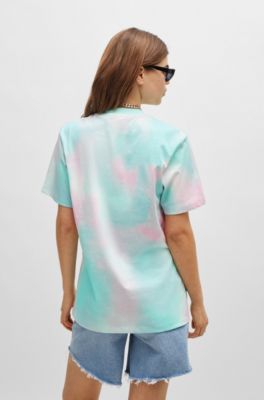 Camiseta relaxed fit de punto de algod&oacute;n con ilustraci&oacute;n de estr&aacute;s, Fantas&iacute;a