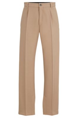 Modern-fit trousers in performance-stretch jersey, Beige