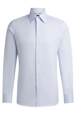 BOSS - Slim-fit shirt in structured stretch cotton