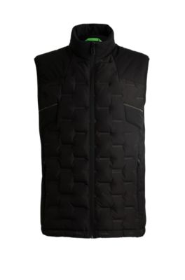 Shop Hugo Boss Water-repellent Gilet With Quilting In Black