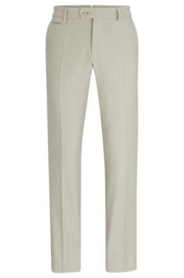 BOSS - Slim-fit trousers in micro-patterned stretch material
