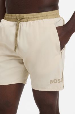 Logo swim trunks, White