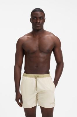Logo swim trunks, White