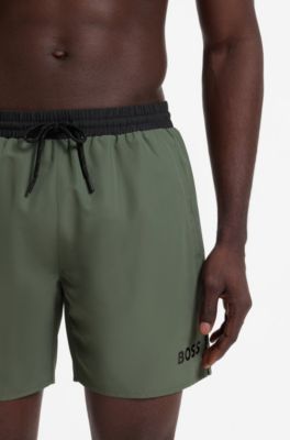 Logo swim trunks, Green