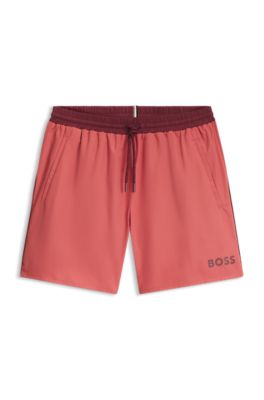 Ba&ntilde;ador tipo shorts con logo, Rojo claro