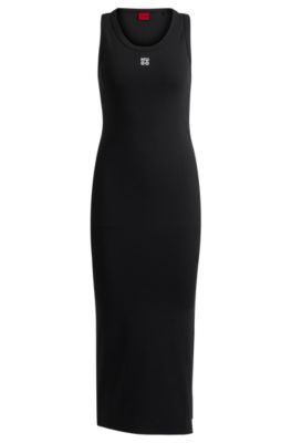Hugo Boss■Scoop-neck dress■ストレッチファブリック BOSS - Scoop-neck dress in herringbone stretch fabric