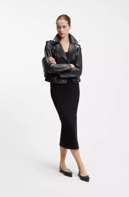 Jersey midi dress with stacked logo