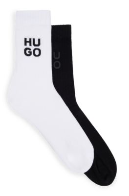 Shop Hugo Duo Of Short-length Socks In Black