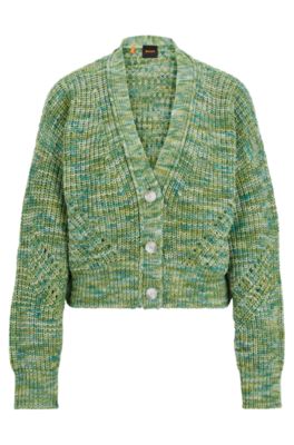 Shop Hugo Boss Buttoned Cardigan In Moulin Cotton In Patterned